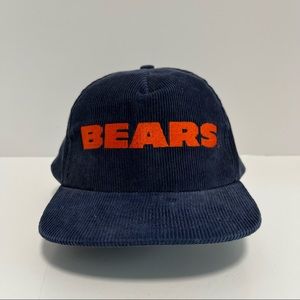 RARE Vintage Chicago Bears NFL Corduroy SnapBack Hat on Starline Tag EUC